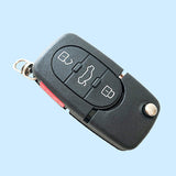3+1 Buttons Flip Remote Key Shell for Audi with Large Battery Holder - 5 pcs