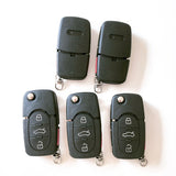 3+1 Buttons Flip Remote Key Shell for Audi with Large Battery Holder - 5 pcs