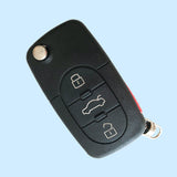 3+1 Buttons Flip Remote Key Shell for Audi with Small Battery Holder - 5 pcs