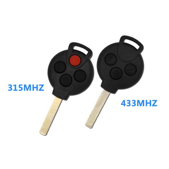 3 4 Button Remote Key 315MHz 433MHz Fob for BENZ Smart PCF7941 Chip KR55WK45144 No Mark