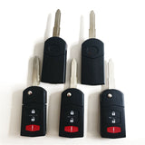 3 Button Replacement Filp Key Case Folding Fob Car Remote Key Shell For MAZDA 3 5 6 MX-5 Miata CX-7 CX-9 RX-8 CX-9 5pcs