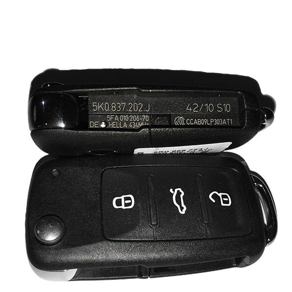 3 Buttons 434MHz Flip Remote Key for VW - 5K0 837 202J