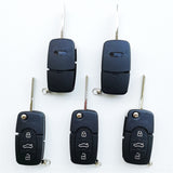 3 Buttons Flip Remote Key Shell for Audi with Large Battery holder - 5 pcs