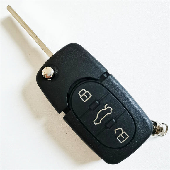 3 Buttons Flip Remote Key Shell for Audi with Small Battery Holder - 5 pcs