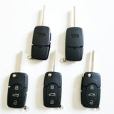 3 Buttons Flip Remote Key Shell for Audi with Small Battery Holder - 5 pcs