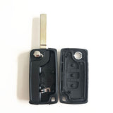 3 Buttons Key Shell with Battery Holder 0536 with VA2 blade/Blade without Groove for Peugeot - Pack of 5