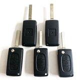 3 Buttons Key Shell with Battery Holder 0536 with VA2 blade/Blade without Groove for Peugeot - Pack of 5
