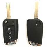 3 Buttons MQB Type Key Shells for Skoda with Logo - 5 pcs