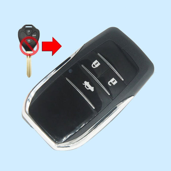 3 Buttons Modifiled Flip Remote Key Shell for Toyota - Pack of 5