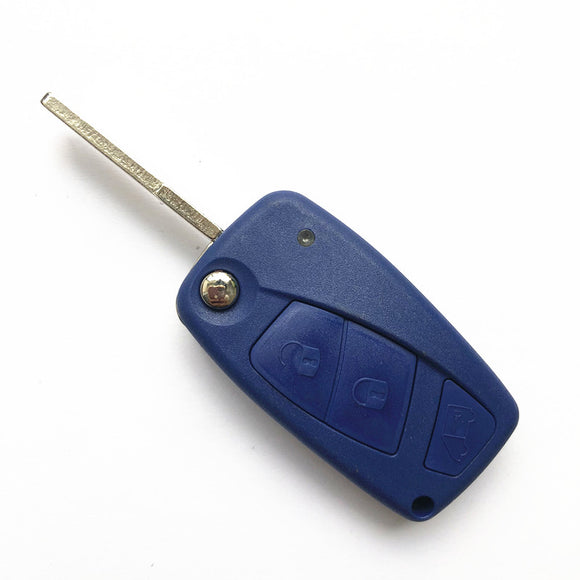 3 Buttons Remote Key Shell Blue For Fiat 500 Panda Idea Punto Stilo Ducato Uncut SIP22 Blade Blank Replacement Fob Cover 5pcs