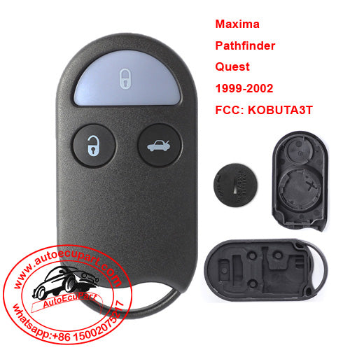 Remote key Shell Case Fob 3 Button for Nissan Maxima Pathfinder Quest 1999-2002 FCC: KOBUTA3T