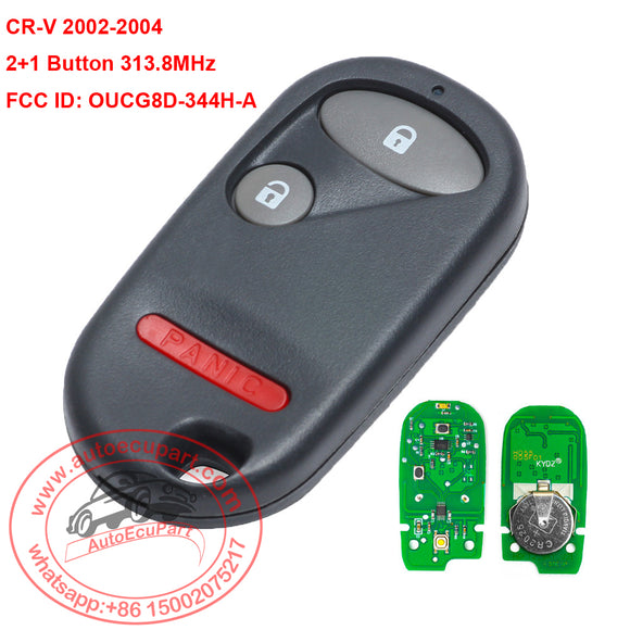 Remote Car Key Fob 2+1 Button 313.8MHz for Honda CR-V 2002-2004 FCC ID: OUCG8D-344H-A