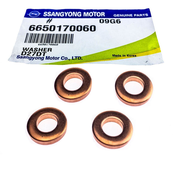4pcs/set Genuine Injector Washer 6650170060 For Ssangyong Rexton Kyron Stavic Actyon