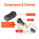 4pcs LAUNCH LTR-01 RF Sensor 315MHz & 433MHz TPMS Sensor Tool Metal & Rubber