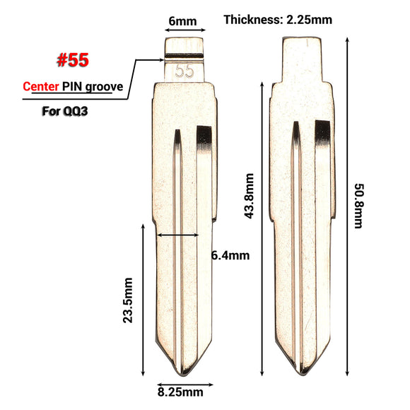 #55 VVDI KD Remote Key Blade for Chery QQ3