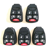5 Button Remote Key Button Rubber with Sliding Doors for Chrysler Jeep Dodge (5pcs)