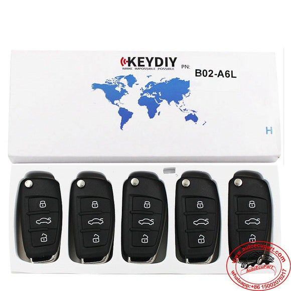 5pcs KD B02-A6L Universal Remote Control Key 3 Button (KEYDIY B Series)