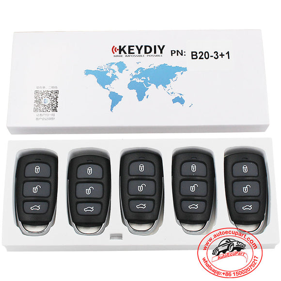 5pcs KD B20-3+1 Universal Remote Control Key 4 Button (KEYDIY B Series)