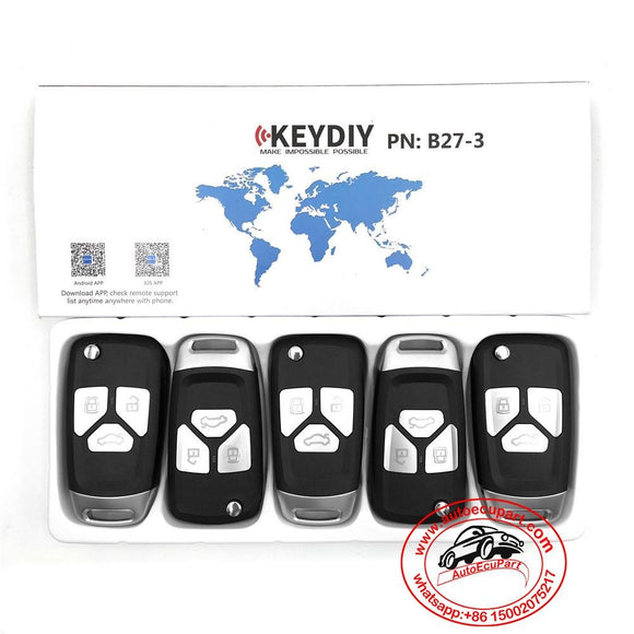 5pcs KD B27-3 Universal Remote Control Key 3 Button (KEYDIY B Series)