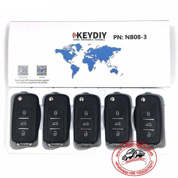 5pcs KD NB08-3 Universal Multi-functional Remote Control Key 3 Button (KEYDIY NB Series)