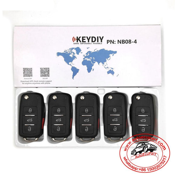 5pcs KD NB08-4 Universal Multi-functional Remote Control Key 4 Button (KEYDIY NB Series)