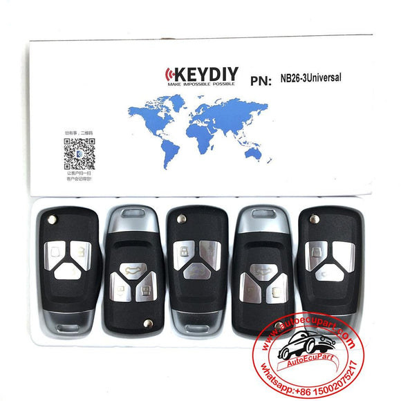 5pcs KD NB26-3 Universal Multi-functional Remote Control Key 3 Button (KEYDIY NB Series)