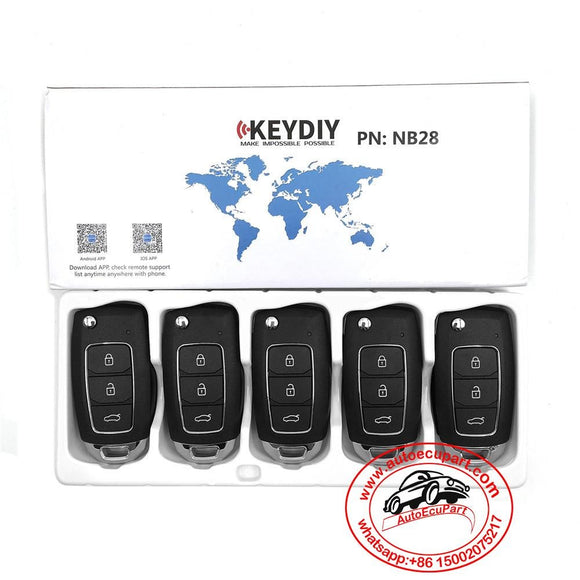 5pcs KD NB28 Universal Multi-functional Remote Control Key 3 Button (KEYDIY NB Series)