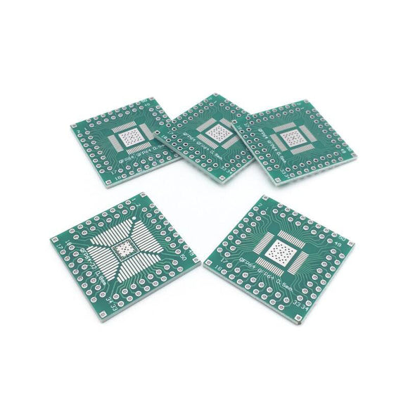5pcs/set QFP32 QFP40 QFP48 QFP56 QFP64 SMT to DIP64 Adapter PCB Board Converter Plate 0.5mm 0.8 mm
