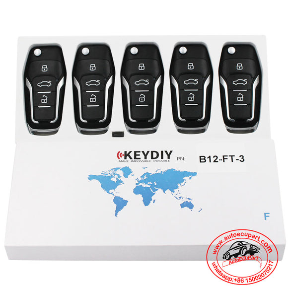 5pcs KD B12-3 Universal Remote Control Key 3 Button (KEYDIY B Series)