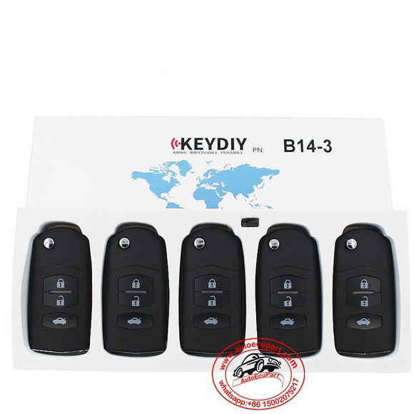 5pcs KD B14-3 Universal Remote Control Key 3 Button (KEYDIY B Series)