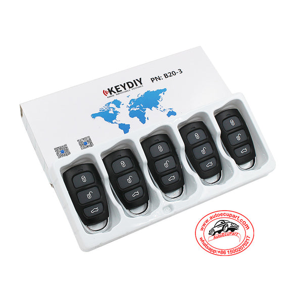 5pcs KD B20-3 Universal Remote Control Key 3 Button (KEYDIY B Series)