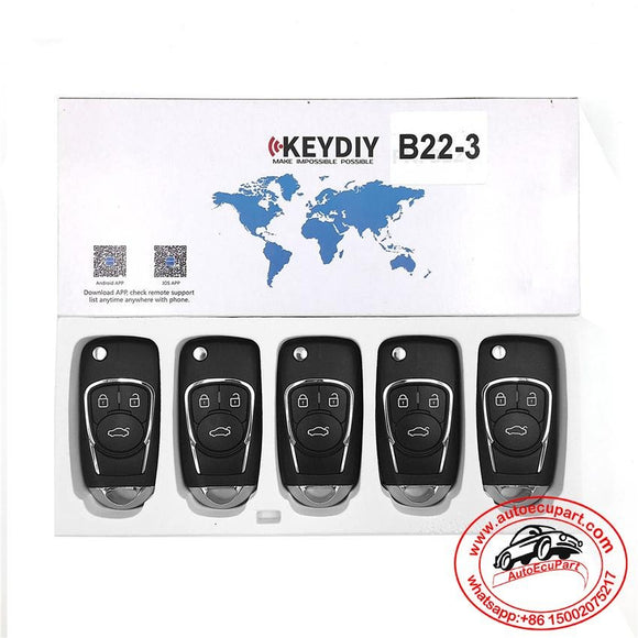 5pcs KD B22-3 Universal Remote Control Key 3 Button (KEYDIY B Series)