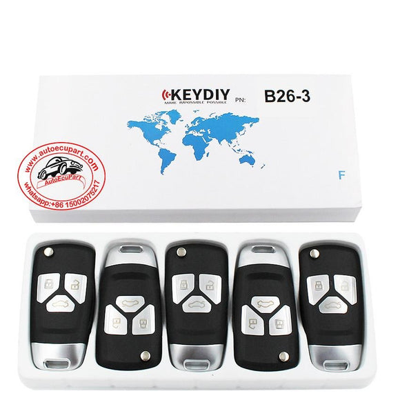 5pcs KD B26-3 Universal Remote Control Key 3 Button (KEYDIY B Series)