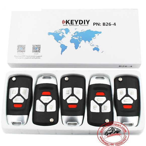 5pcs KD B26-4 Universal Remote Control Key 4 Button (KEYDIY B Series)