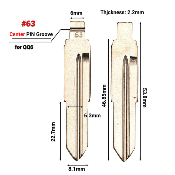 #63 VVDI KD Remote Key Blade for Chery QQ6