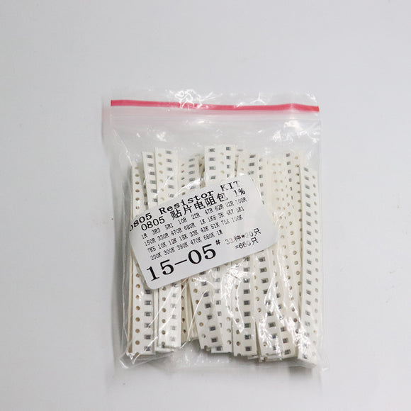 660pcs/kit #0805 SMD Resistor 1ohm-1M ohm 1% (33valuesX 20pcs)