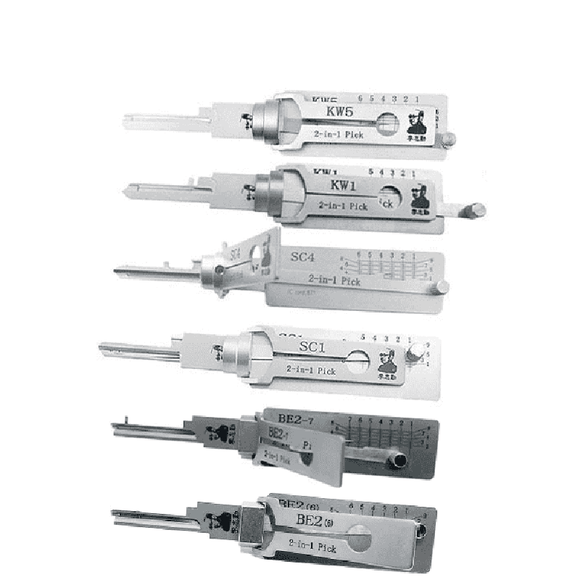 6pcs / Lot Original Lishi - Residential Tools Decoder - KW1 - KW5 - SC1 - SC4 - BE2-6 - BE2-7