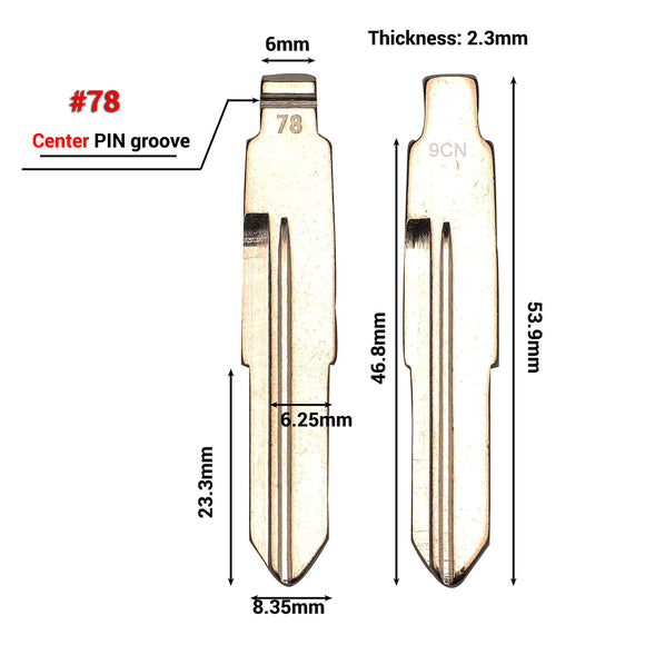 #78 Remote Key Blade for Chery Fulwin2 A21