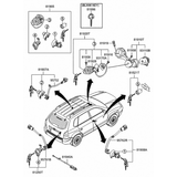 81905-2E300 Driver Passenger Trunk Door Lock Key Cylinder Set 819052E300 for 2006-2009 Hyundai Tucson