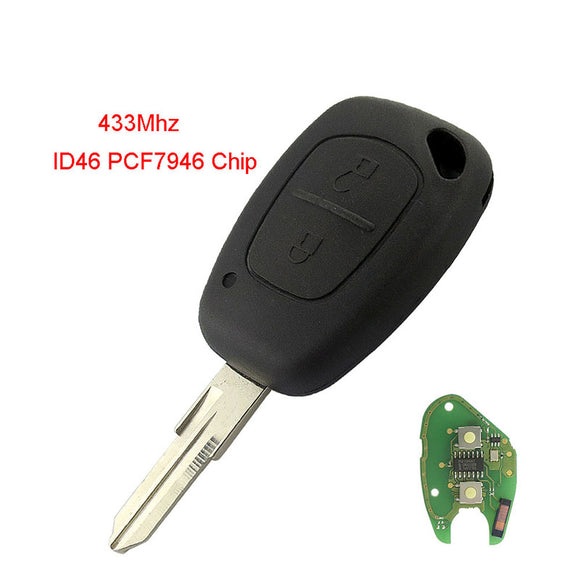 91167009 Remote Key 433MHz PCF7946A Hitag2 for Renault Master Trafic Kangoo 2 Button VAC102