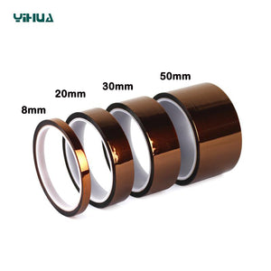 Adhesive Tape 8mm, 20mm, 30mm, 50mm BGA Welding Tape High Temperature Heat Resistant Polyimide Gold