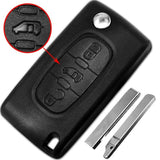 After Market Flip Remote Key 433Mhz PCF7941A / HITAG 2 / 46 chip for Peugeot Expert / Citroen Dispatch (Van) 3 Button