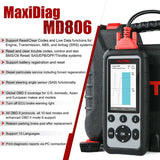 Autel MaxiDiag MD806 4 System (ABS SRS EPB DPF) OBD2 Diagnostic Tool Code Reader Scanner