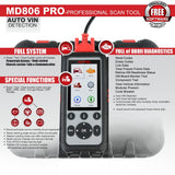 Autel  MaxiDiag MD806 Pro Full System Diagnoses OBD2 Car Automotive Scanner Tool