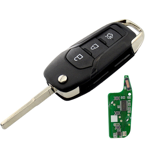 DS7T-15K601-B Flip Remote Key 433MHz HITAG-PRO ID-49 Chip for Ford KA+ Mondeo Galaxy S-Max 3 Button