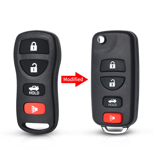 Flip Remote Key Shell Case for INFINITI G35 I35 350Z Nissan Sentra Altima Maxima 4 Button