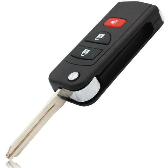 Flip Remote Key Shell Case for INFINITI QX4 Nissan Pathfinder Titan Versa 3 Button