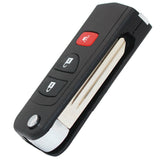 Flip Remote Key Shell Case for INFINITI QX4 Nissan Pathfinder Titan Versa 3 Button