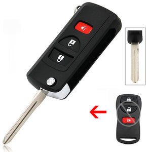 Flip Remote Key Shell Case for Nissan Quest Murano 3 Button