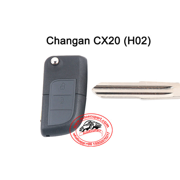 Flip Remote Key 433MHz 2 Button for Changan CX20 (H02)
